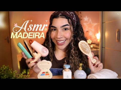 ASMR 🪵🌿 SPA COM OBJETOS DE MADEIRA | Tratamento Capilar, Skin care, maquiagem…