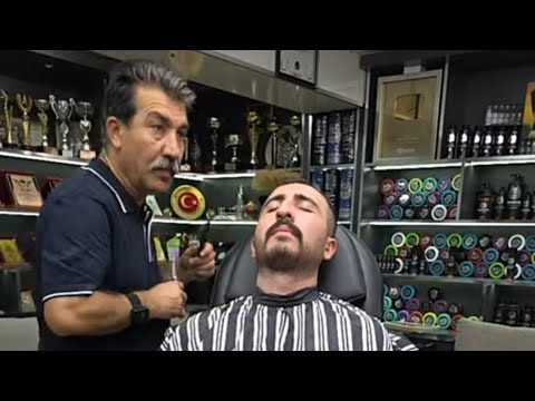 ASMR RELAXING HAIR CUTTING AND BODY MASSAGE WITH MUNUR ONKAN