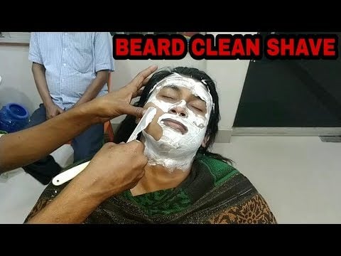 asmr Quick Beard Clean Shave by Indian barber