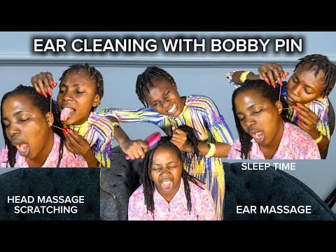 DEEP Ear Cleaning With Bobby Pin Ear licking Nitpicking, Relaxing body Massage, Ear Eating licking 