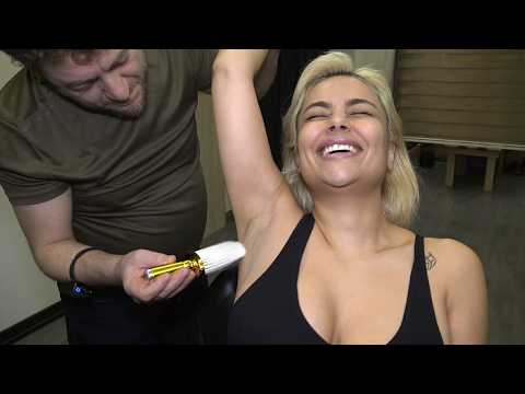 MY BEST INTENSE & TICKLE LADY MASSAGE + CRACKS + WASH + ASMR chest,armpit,belly,foot & body massage