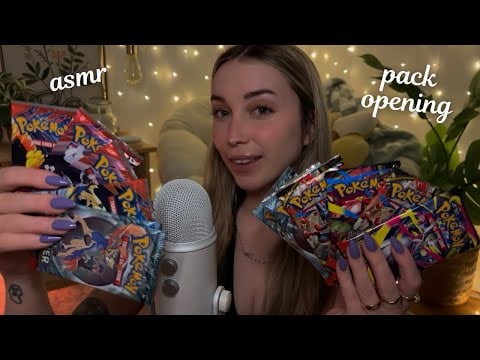 ASMR Opening Pokemon Cards! (pack triggers, whispers, Mega Evolution, Destined Rivals, JT)