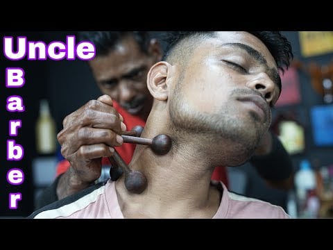 Relaxing Head And Neck Massage From Indian Old Uncle Barber ASMR | Neck Cracking Head Massage ASMR