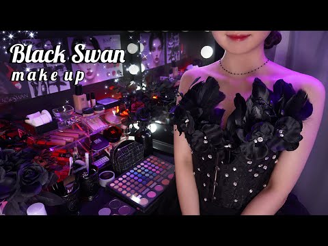 ASMR Black Swan Makeup🦢🖤Halloween Special