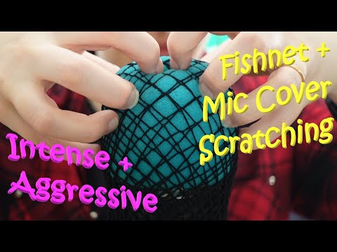 ASMR Intense & Aggressive Fishnet + Mic Cover Scratching - Non-Stop Scratching & No Whispers