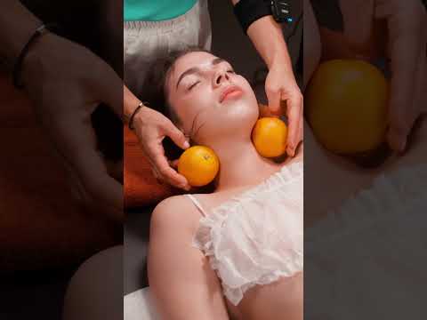 ASMR relaxing face and neck massage with oranges for Lisa #asmrmassage