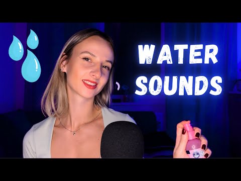 4K ASMR | Water Bottle, Spraying, Ice, Glass, Tapping