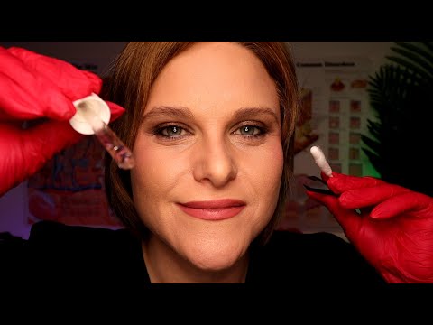 ASMR Dermatologist Face Exam & Facial Treatment