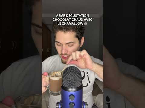 ASMR Français DÉGUSTATION CHOCOLAT CHAUD + CHAMALLOW #asmr #chaucolatchaud #chamallow #shorts