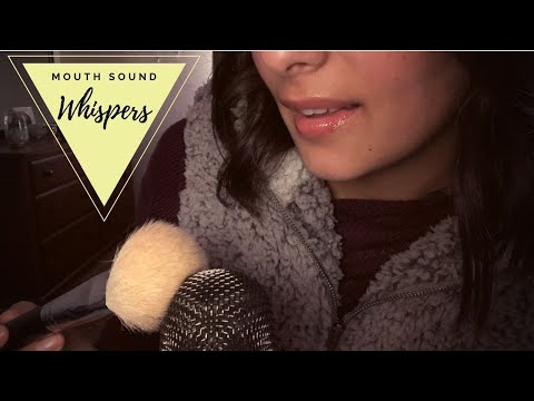 ASMR Inaudible Whispering w/ Mic Brushing (mouth sounds)