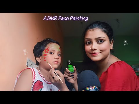 ASMR | Doing My Sister Relaxing Face Painting | Face Painting ASMR ✨🎨