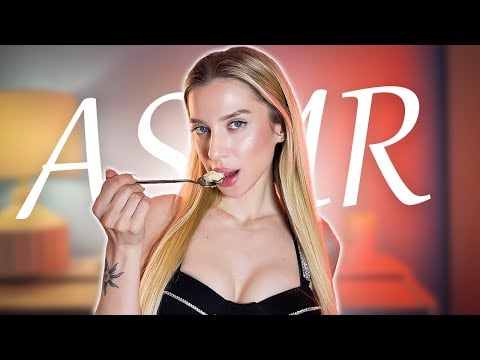 [4K USA ASMR] Licking & Chewing Delicious Dessert 🍦 Extreme Close Up Mouth Sounds
