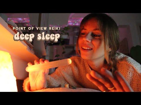 ASMR REIKI POV healing for deep sleep & releasing stress | hand movements, plucking, whispered