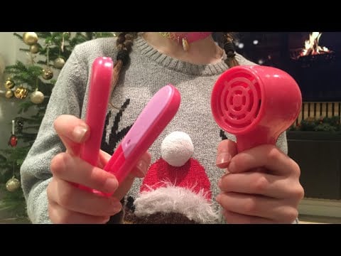 ASMR blow drying, brushing and straightening your hair | lots of blow drying and straightening