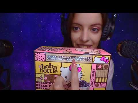 ASMR| Showing you Hello Kitty Boba Tea Kit