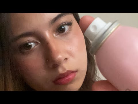 ASMR giving you a glow up (brushing, makeup, lotion, soft spoken)