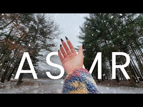 Public ASMR 🌲Gentle Camera Tapping + Ice Crunching Outdoors