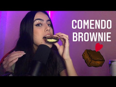 ASMR- EXPERIMENTANDO BROWNIE! (mukbang- mastigação)