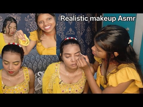 🌼 Soft Indian Makeover ASMR ✨A realistic and gentle makeup session that was so slow and soothing… 😌