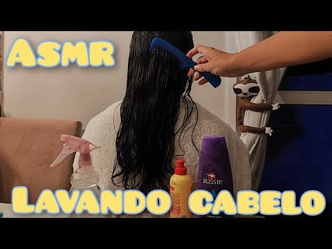 ASMR CASEIRINHO - LAVANDO CABELO COM SOM DE CHUVA