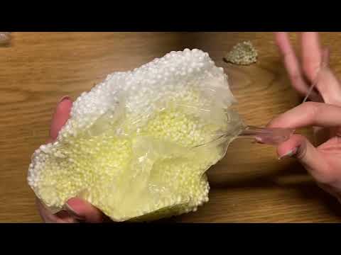 Crunchy tingling slime| No talking| Strawberry and lemon. ASMR 🍓🍋