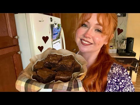 ASMR Baking Gooey Brownies From Scratch (Close Whispered Voiceover)