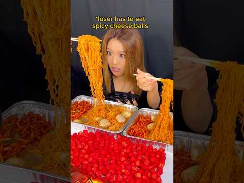 10x spicy ramen and soup dumplings race! #food #eating #ramen