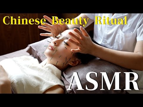 ASMR🪡Acupuncture, Gua Sha & Herbal Mask🌿 for Deep RelaxationTraditional Chinese Beauty Ritual 🌸