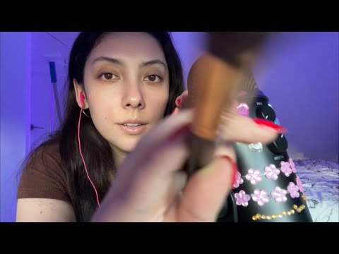 ASMR mic brushing + makeup brush tapping 💘 ~personal attention + handle tapping~ | NO TALKING