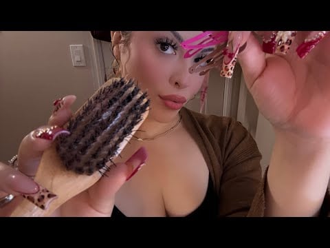 ASMR : Clipping Your Hair Back 🎀🪞Perfecting Your Hairstyle 👤 