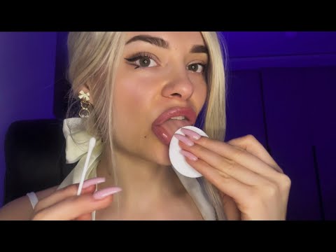 Asmr - Spit cleaning you with cotton pads/ear sticks/lotion