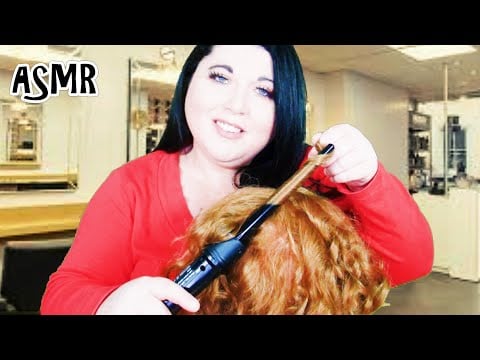 ASMR Hair Styling Hair Salon Roleplay (Hair Curling, Gossip, Combing, Parting, Personal Attention)