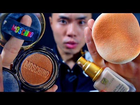 Makeup on Yo Screen 💆🏻‍♀ ASMR: MOSCHINO Cushion, Estee Lauder Foundation + Skin Care