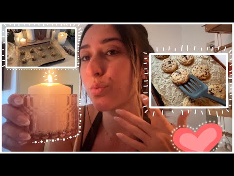 ASMR baking chocolate chip cookies ♡ VEGAN + whispered voiceover