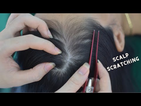 ASMR Head Tingles With Scalp Scratching, Hair Parting With Tweezers, Sounds For Stress Relief