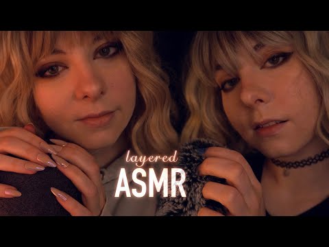 layered ASMR | comfy Towel Scratching & close up Whispering - unintelligible, clicky, visuals