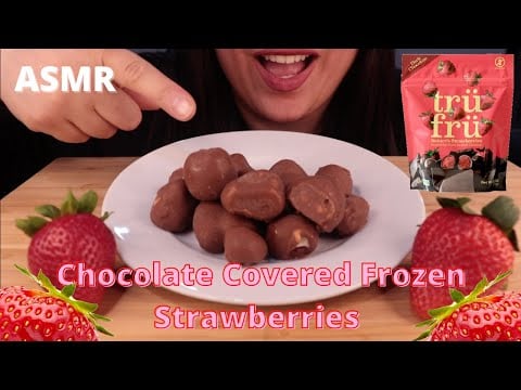 ASMR FROZEN CHOCOLATE COVERED STRAWBERRIES MUKBANG | EATING SOUNDS|