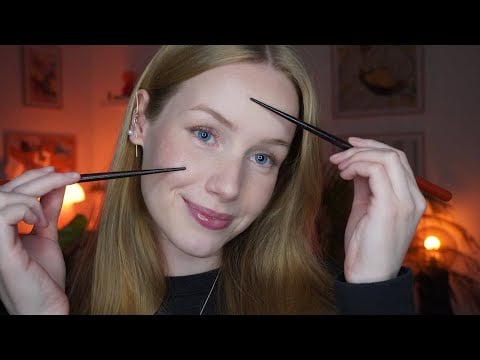 ASMR soft whispers & tracing on your face
