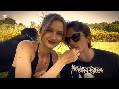 asmr drawing my little brother in the park + the beast