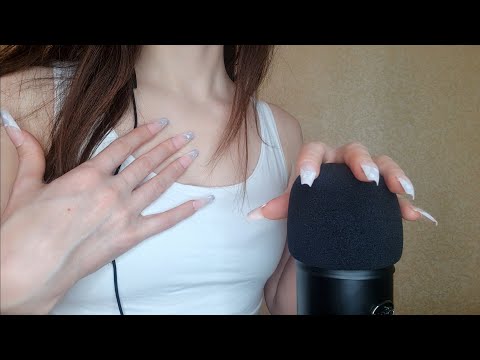 ASMR Mic Scratching - Brain Scratching | No Talking for Sleep with Long Nails 3H