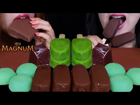 ASMR MINI MAGNUM ICE CREAM BARS, MATCHA ICE CREAM BARS, MOCHI ICE CREAM, KLONDIKE BAR, DIAMOND JELLY