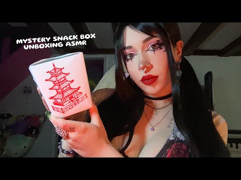 Mystery Snack Box Unboxing ASMR | Crinkle Sounds, Tapping, Scratching, Rambling, Whispering