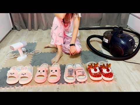 Unboxing the Coziest Slippers 🌸 Cleaning, Steaming & Try-On 🐾
