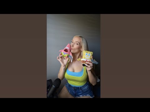 🧽ASMR SpongeBob Toys🦀from BarkBox! SUPER Tingly Crinkle Sounds!!!😄🫧