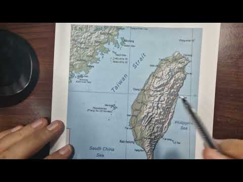 ASMR: All about TAIWAN STRAIT map analysis | Stats, Facts & History [ASMR map tracing & writing]