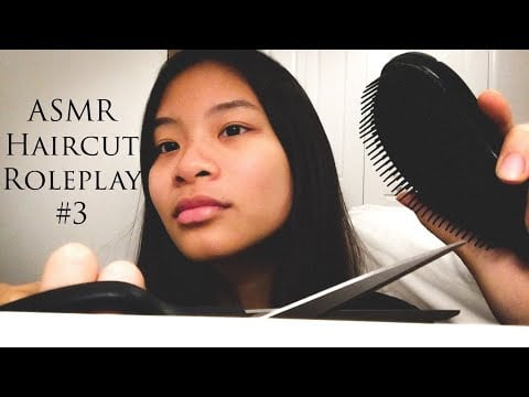 ASMR Haircut Roleplay 3 (Spray, cut, brush, and style)