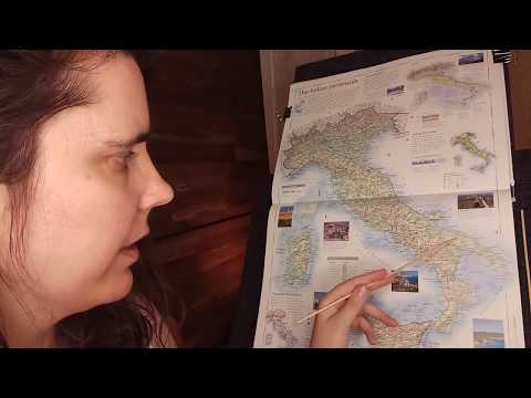 Exploring a Map of Italy from the DK Atlas ASMR