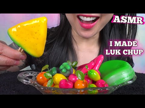 ASMR HOMEMADE LUK CHUP + LAYER CAKE (SOFT CHEWY EATING SOUNDS) LIGHT WHISPERS | SAS-ASMR