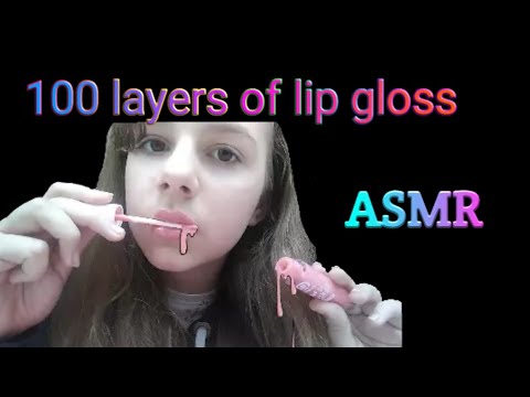 АСМР 100 слоёв блеска для губ/звуки рта | ASMR 100 layers of lip gloss/mouth sounds