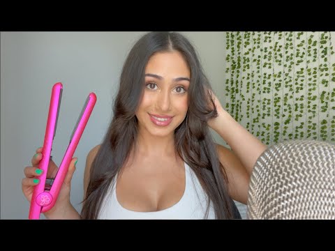 ASMR | Hair brushing / Styling & Life Update! (Tapping, Hand Movements, Rambling)